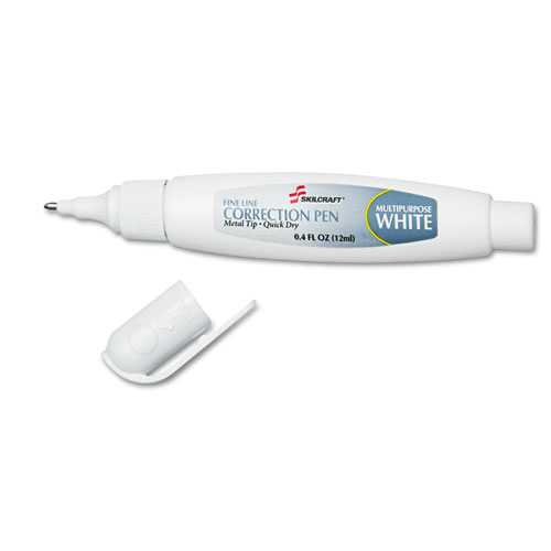 7510013861609 SKILCRAFT Correction Fluid Pen, 0.4 oz, White