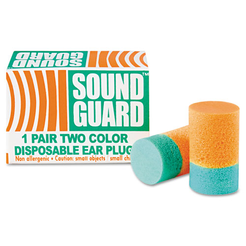 6515001376345, SKILCRAFT Ear Plugs, Cordless, PVC Foam, Orange/Green, 200 Pairs/Box