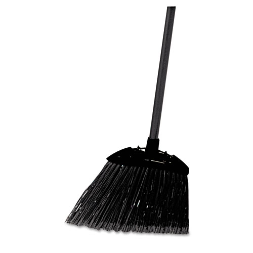 Image of Rubbermaid® Commercial Angled Lobby Broom, Poly Bristles, 35" Handle, Black