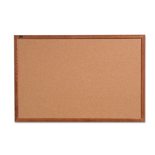 Cork Bulletin Board, 36 X 24, Oak Finish Frame