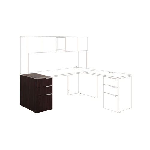 Voi Support Pedestal, Left or Right, 3-Drawers: Box/Box/File, Legal/Letter, Mahogany, 16" x 30" x 28.5"