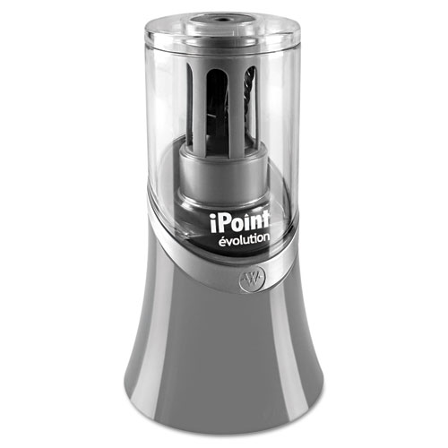 iPoint KleenEarth Evolution Electric Pencil Sharpener, AC-Powered, 3.5 x 6.5, Gray/Silver