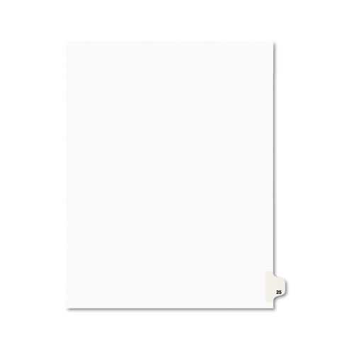 PREPRINTED LEGAL EXHIBIT SIDE TAB INDEX DIVIDERS, AVERY STYLE, 10-TAB, 25, 11 X 8.5, WHITE, 25/PACK, (1025)