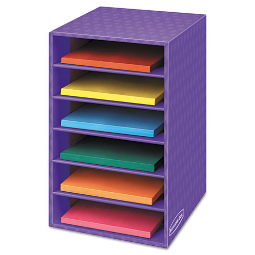 Bankers Box® Vertical Classroom Organizer, 6 Shelves, 11.88 X 13.25 X 18, Purple