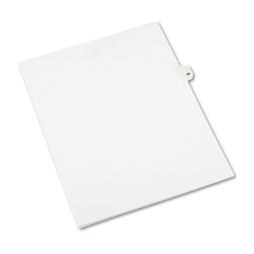 PREPRINTED LEGAL EXHIBIT SIDE TAB INDEX DIVIDERS, AVERY STYLE, 10-TAB, 34, 11 X 8.5, WHITE, 25/PACK, (1034)