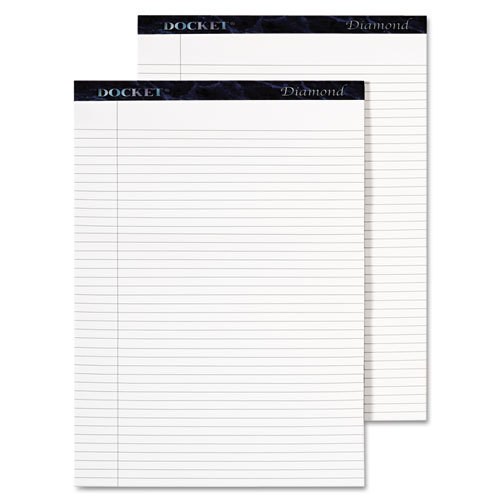 TOPS™ Docket Diamond Ruled Pads, Wide/Legal Rule, 50 White 8.5 x 11.75 Sheets, 2/Box