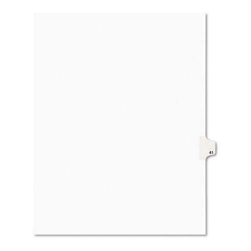 PREPRINTED LEGAL EXHIBIT SIDE TAB INDEX DIVIDERS, AVERY STYLE, 10-TAB, 41, 11 X 8.5, WHITE, 25/PACK, (1041)