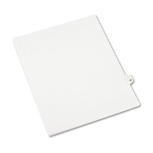 PREPRINTED LEGAL EXHIBIT SIDE TAB INDEX DIVIDERS, AVERY STYLE, 10-TAB, 45, 11 X 8.5, WHITE, 25/PACK, (1045)