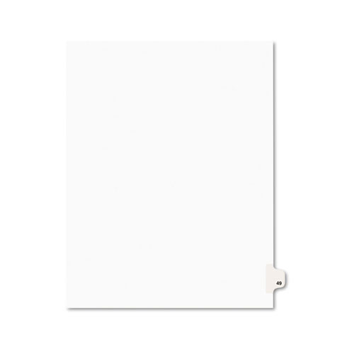 PREPRINTED LEGAL EXHIBIT SIDE TAB INDEX DIVIDERS, AVERY STYLE, 10-TAB, 49, 11 X 8.5, WHITE, 25/PACK, (1049)