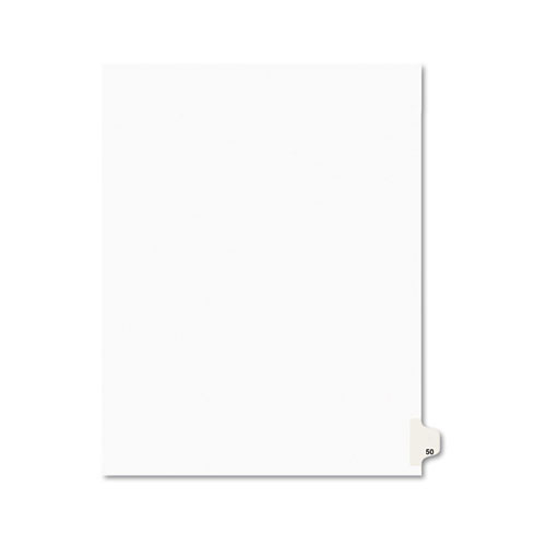 PREPRINTED LEGAL EXHIBIT SIDE TAB INDEX DIVIDERS, AVERY STYLE, 10-TAB, 50, 11 X 8.5, WHITE, 25/PACK, (1050)