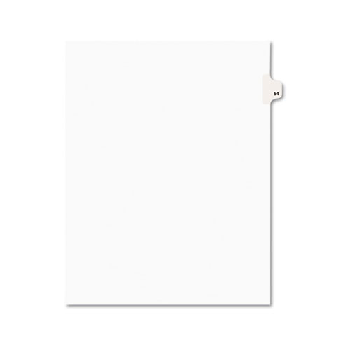 PREPRINTED LEGAL EXHIBIT SIDE TAB INDEX DIVIDERS, AVERY STYLE, 10-TAB, 54, 11 X 8.5, WHITE, 25/PACK, (1054)