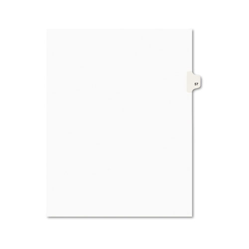 PREPRINTED LEGAL EXHIBIT SIDE TAB INDEX DIVIDERS, AVERY STYLE, 10-TAB, 57, 11 X 8.5, WHITE, 25/PACK, (1057)