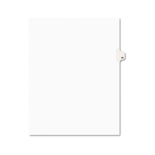 PREPRINTED LEGAL EXHIBIT SIDE TAB INDEX DIVIDERS, AVERY STYLE, 10-TAB, 58, 11 X 8.5, WHITE, 25/PACK, (1058)