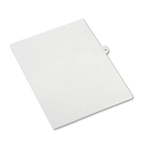 PREPRINTED LEGAL EXHIBIT SIDE TAB INDEX DIVIDERS, AVERY STYLE, 10-TAB, 61, 11 X 8.5, WHITE, 25/PACK, (1061)