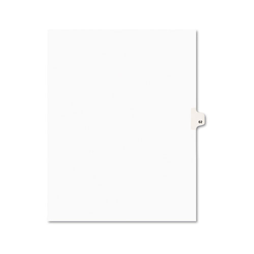 PREPRINTED LEGAL EXHIBIT SIDE TAB INDEX DIVIDERS, AVERY STYLE, 10-TAB, 62, 11 X 8.5, WHITE, 25/PACK, (1062)