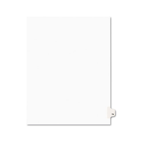 PREPRINTED LEGAL EXHIBIT SIDE TAB INDEX DIVIDERS, AVERY STYLE, 10-TAB, 74, 11 X 8.5, WHITE, 25/PACK, (1074)