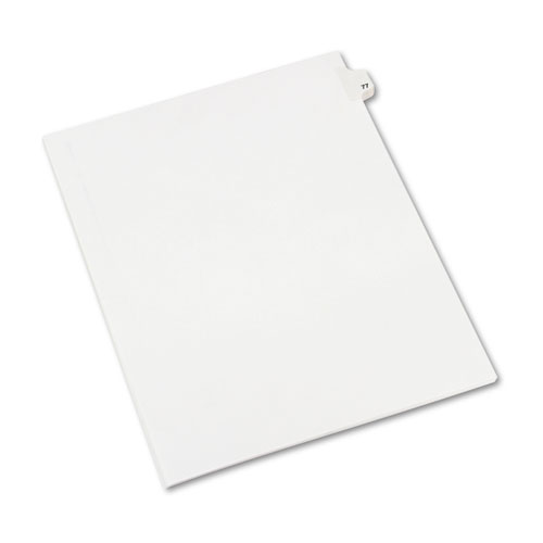 PREPRINTED LEGAL EXHIBIT SIDE TAB INDEX DIVIDERS, AVERY STYLE, 10-TAB, 77, 11 X 8.5, WHITE, 25/PACK, (1077)