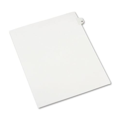 PREPRINTED LEGAL EXHIBIT SIDE TAB INDEX DIVIDERS, AVERY STYLE, 10-TAB, 78, 11 X 8.5, WHITE, 25/PACK, (1078)