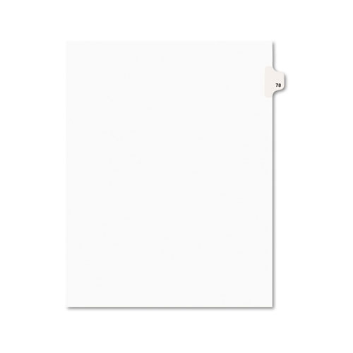 PREPRINTED LEGAL EXHIBIT SIDE TAB INDEX DIVIDERS, AVERY STYLE, 10-TAB, 78, 11 X 8.5, WHITE, 25/PACK, (1078)