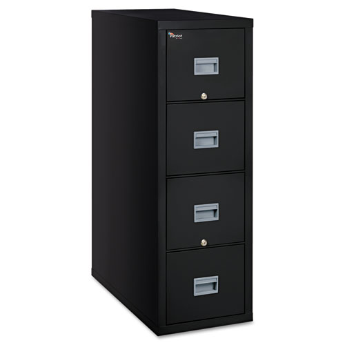 Image of Patriot by FireKing Insulated Fire File, 1-Hour Fire Protection, 4 Legal-Size File Drawers, Black, 20.75" x 31.63" x 52.75"