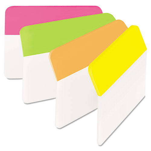 2" ANGLED TABS, 1/5-CUT TABS, ASSORTED BRIGHTS, 2" WIDE, 24/PACK