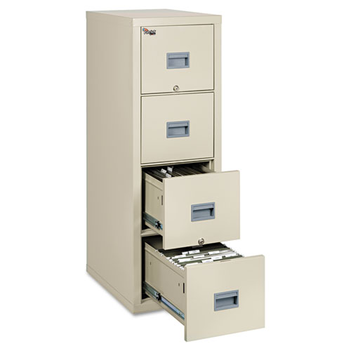 Image of Patriot by FireKing Insulated Fire File, 1-Hour Fire Protection, 4 Legal/Letter File Drawers, Parchment, 17.75 x 25 x 52.75