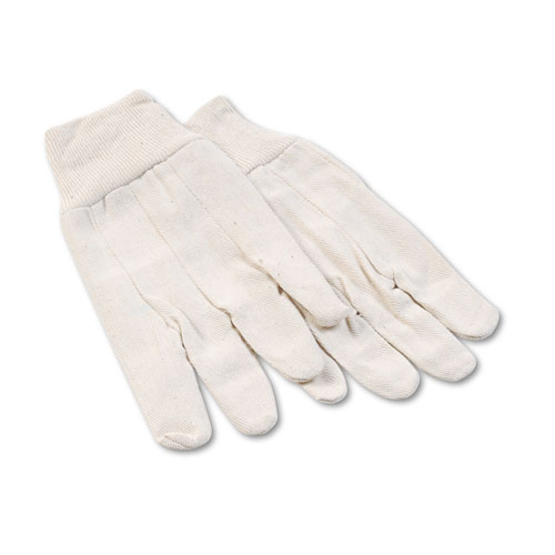 8 oz Cotton Canvas Gloves, Large, 12 Pairs