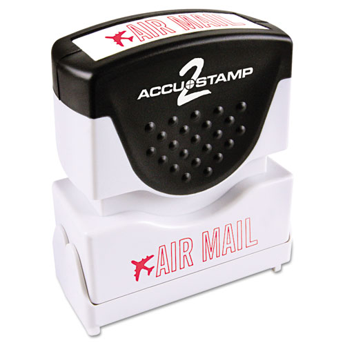 ACCUSTAMP2® Pre-Inked Shutter Stamp, Red, AIR MAIL, 1 5/8 x 1/2