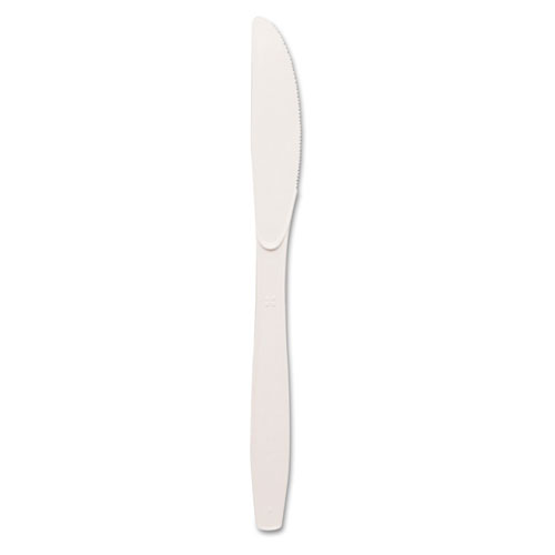 Plastic Cutlery, Heavyweight Knives, White, 100/Box