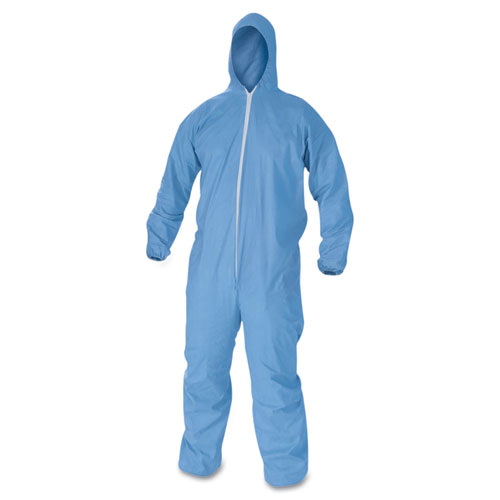 A60 Elastic-Cuff, Ankles & Back Hooded Coveralls, Blue, X-Large, 24/Case