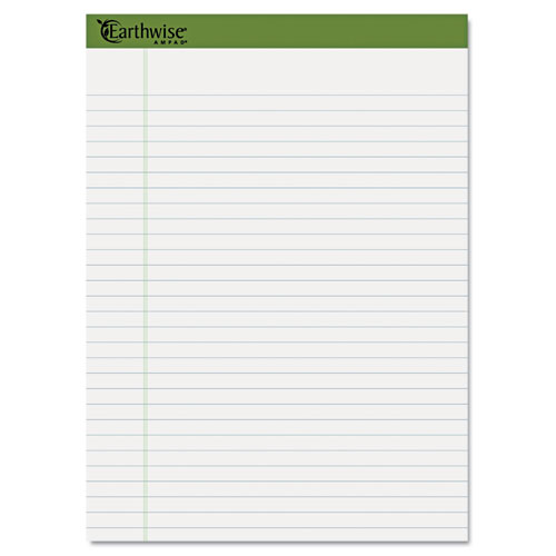 Image of Ampad® Earthwise By Ampad Recycled Writing Pad, Wide/Legal Rule, Politex Sand Headband, 40 White 8.5 X 11.75 Sheets, 4/Pack