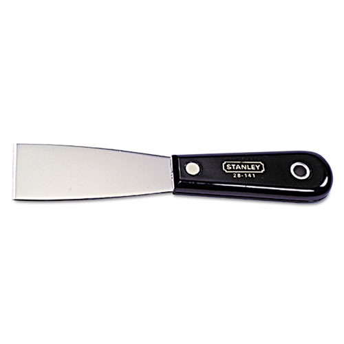 Stanley Tools® Nylon Handle Putty Knife, 1 1/4" Wide, Steel Blade, Black Handle