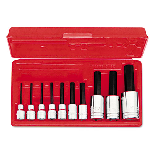 10-Piece Hex-Bit Socket Set, For 3/8" And 1/2" Drives