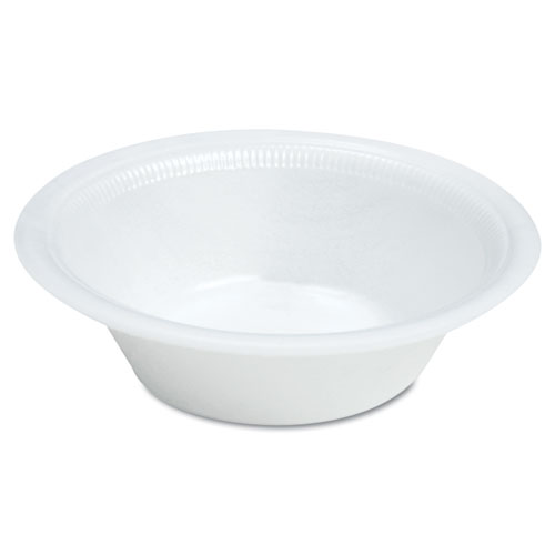 Image of Dart® Quiet Classic Laminated Foam Dinnerware, Bowl, 12 Oz, White, 125/Pack