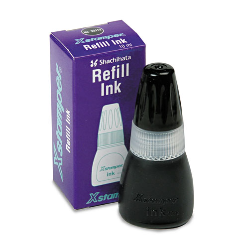 Refill ink for xstamper stamps, 10ml-bottle, black, sold as 1 each