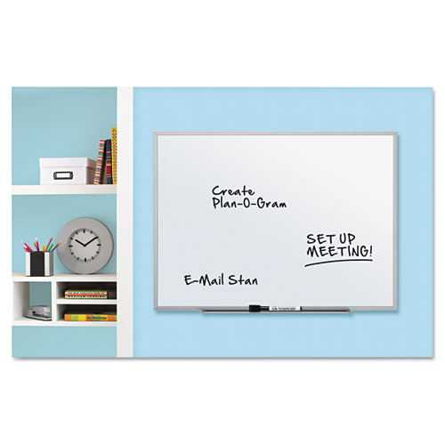 Quartet® Dry Erase Board, Melamine Surface, 23 x 17, Oak Finish Frame