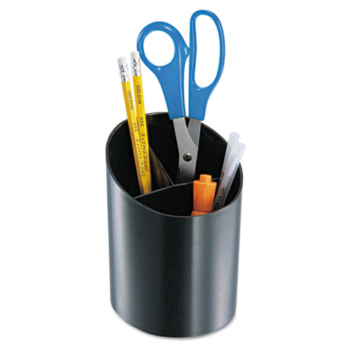 Image of Recycled Big Pencil Cup, Plastic, 4.25 x 4.5 x 5.75, Black