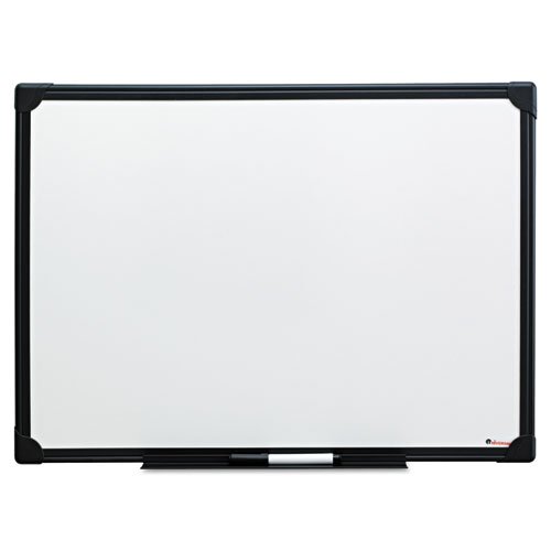 Universal® Dry Erase Board, Melamine, 24 x 18, Black Frame