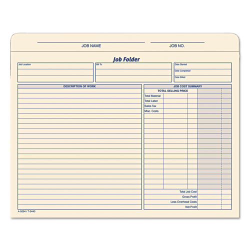 Job Folder, Straight Tab, Letter Size, Manila, 20/Pack | by Plexsupply