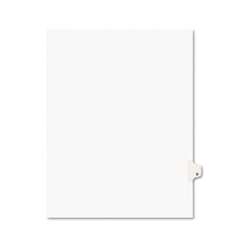 PREPRINTED LEGAL EXHIBIT SIDE TAB INDEX DIVIDERS, AVERY STYLE, 26-TAB, U, 11 X 8.5, WHITE, 25/PACK, (1421)