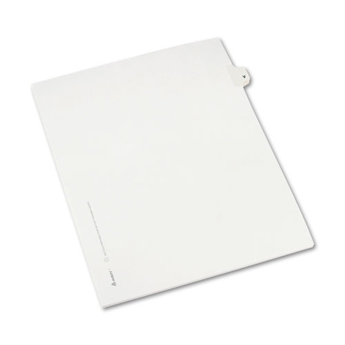 Preprinted Legal Exhibit Side Tab Index Dividers, Avery Style, 26-Tab, V, 11 x 8.5, White, 25/Pack