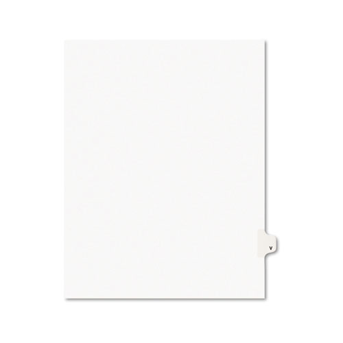 PREPRINTED LEGAL EXHIBIT SIDE TAB INDEX DIVIDERS, AVERY STYLE, 26-TAB, V, 11 X 8.5, WHITE, 25/PACK, (1422)
