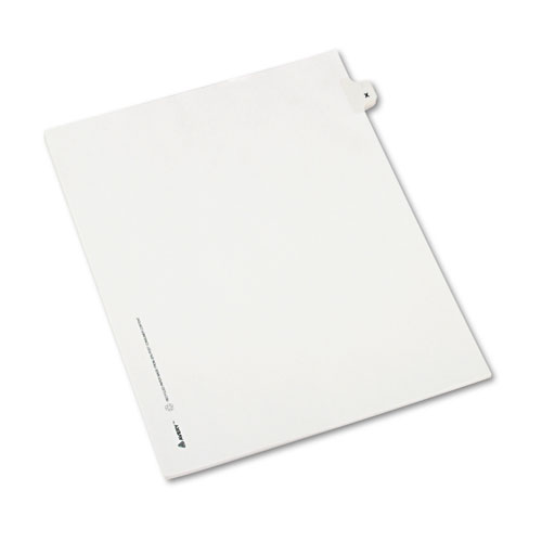 PREPRINTED LEGAL EXHIBIT SIDE TAB INDEX DIVIDERS, AVERY STYLE, 26-TAB, X, 11 X 8.5, WHITE, 25/PACK, (1424)