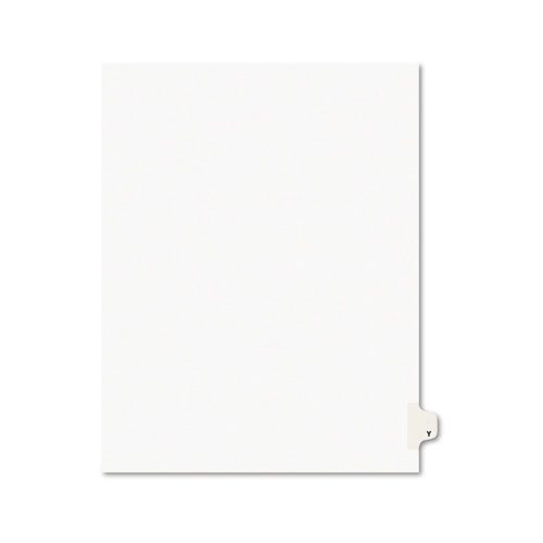 PREPRINTED LEGAL EXHIBIT SIDE TAB INDEX DIVIDERS, AVERY STYLE, 26-TAB, Y, 11 X 8.5, WHITE, 25/PACK, (1425)