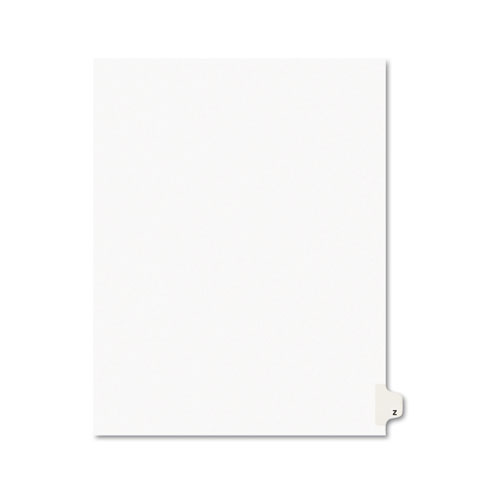 PREPRINTED LEGAL EXHIBIT SIDE TAB INDEX DIVIDERS, AVERY STYLE, 26-TAB, Z, 11 X 8.5, WHITE, 25/PACK, (1426)