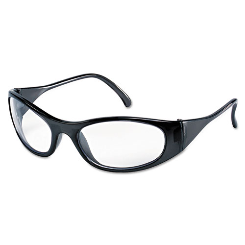 Frostbite2 Safety Glasses, Frost Black Frame, Squared Clear Lens
