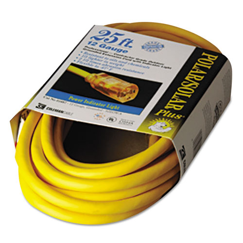 CCI® Polar/Solar Indoor-Outdoor Extension Cord With Lighted End, 100ft, Yellow