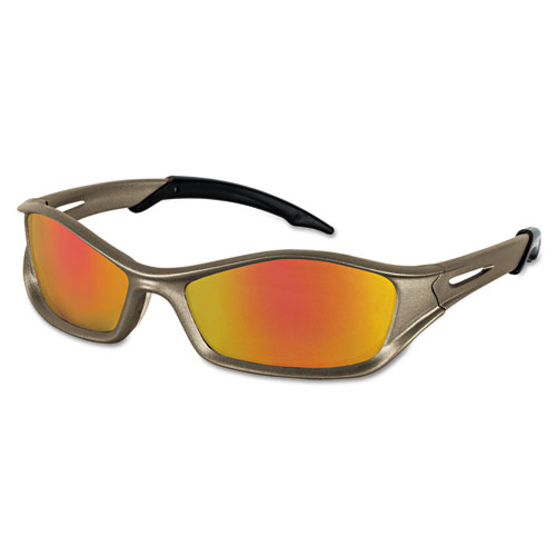 MCR™ Safety Tribal Tattoo Protective Eyewear, Champagne Frame, Fire-Mirror Lens