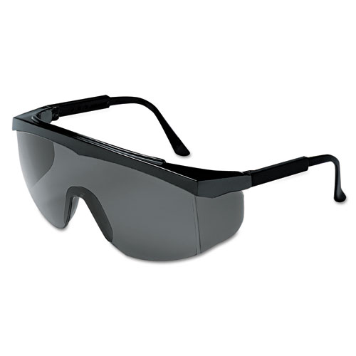 MCR™ Safety Stratos Spectacles, Black Frame, Gray Lens