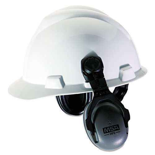 HPE Cap-Mounted Earmuffs, 27NRR, Gray/Black - Comp-U-Charge Inc